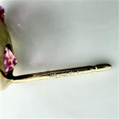 14K Yellow Gold APX 3.8 CTW Pink Tourmaline Flower Earrings 2.24g